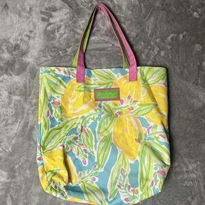Lilly Pulitzer for Estee Lauder Floral Open Tote Bag Pink Lining -‎ New